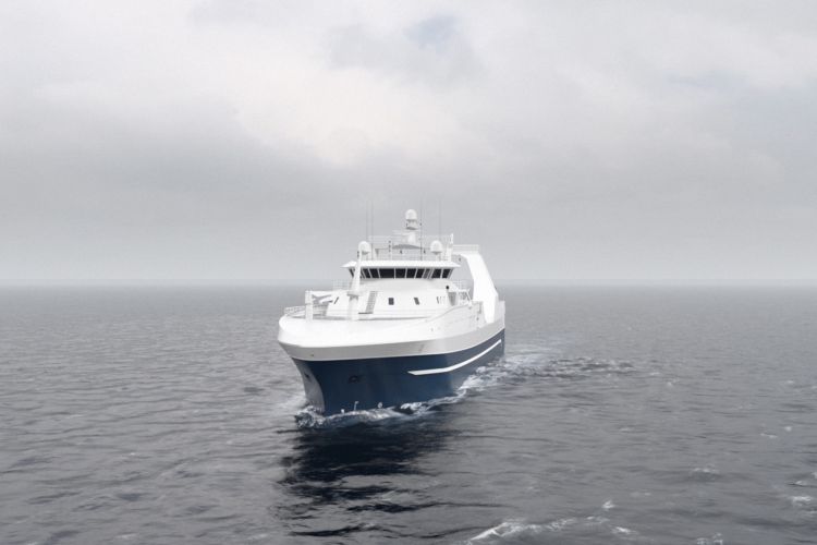 Skjermbilde av 3d-visualisering av Wärtsilä Stern Trawler