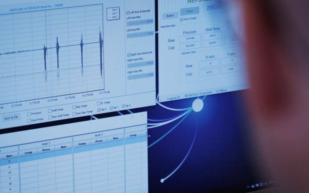 Nærbilde av skjerm med data