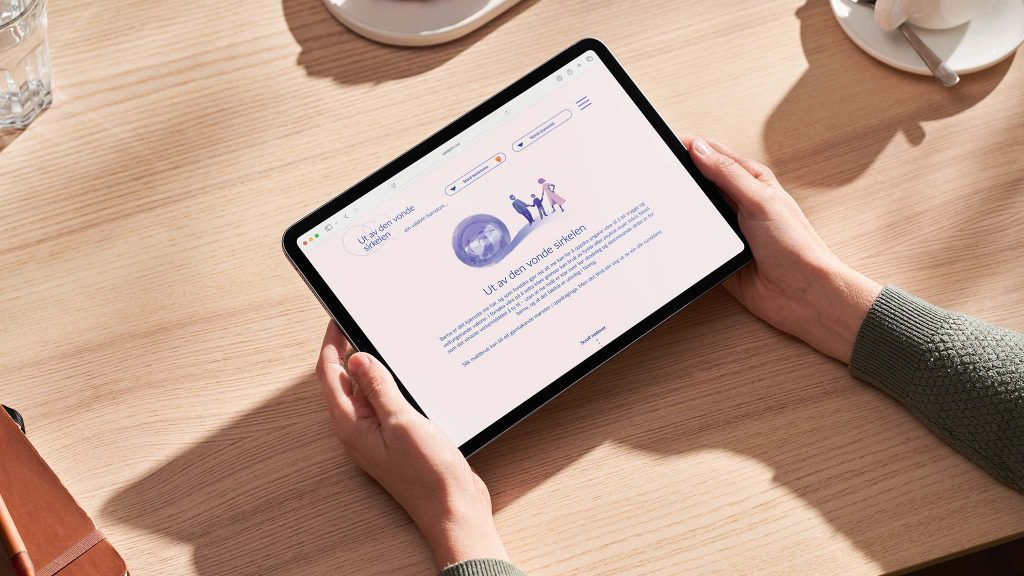 Skjermdump av nettside på nettbrett